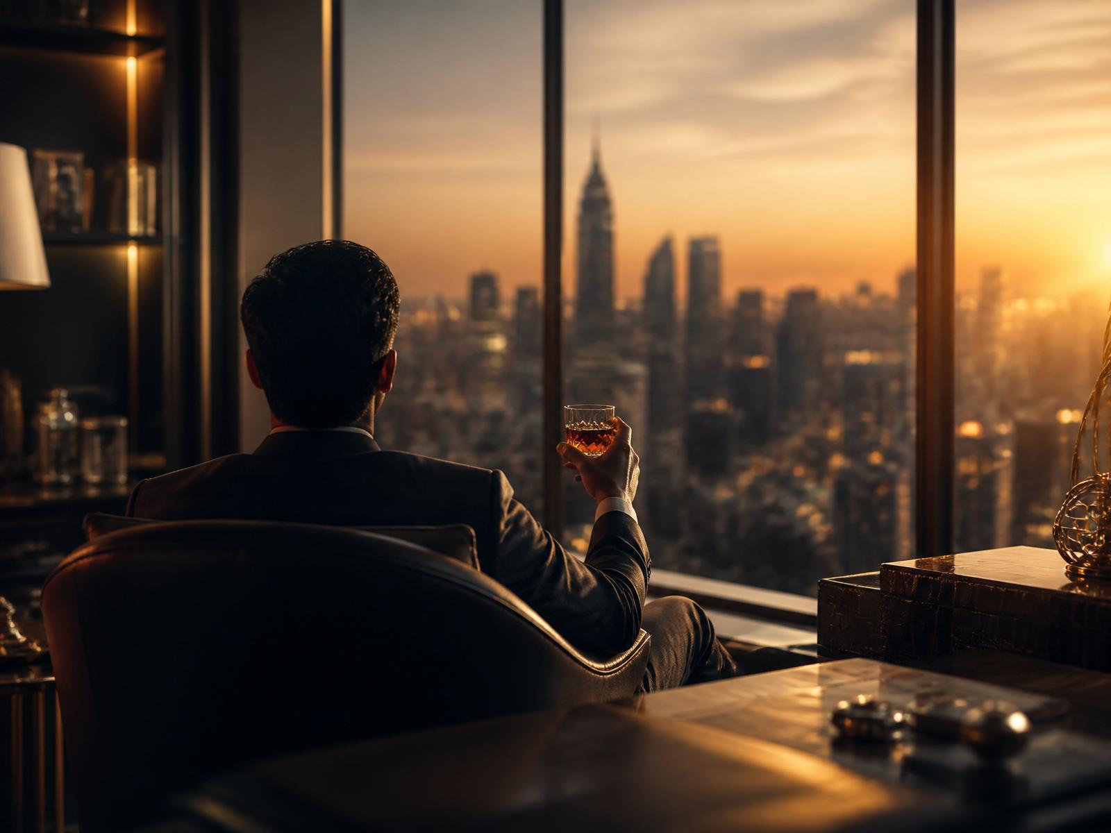 Financial success at dusk
